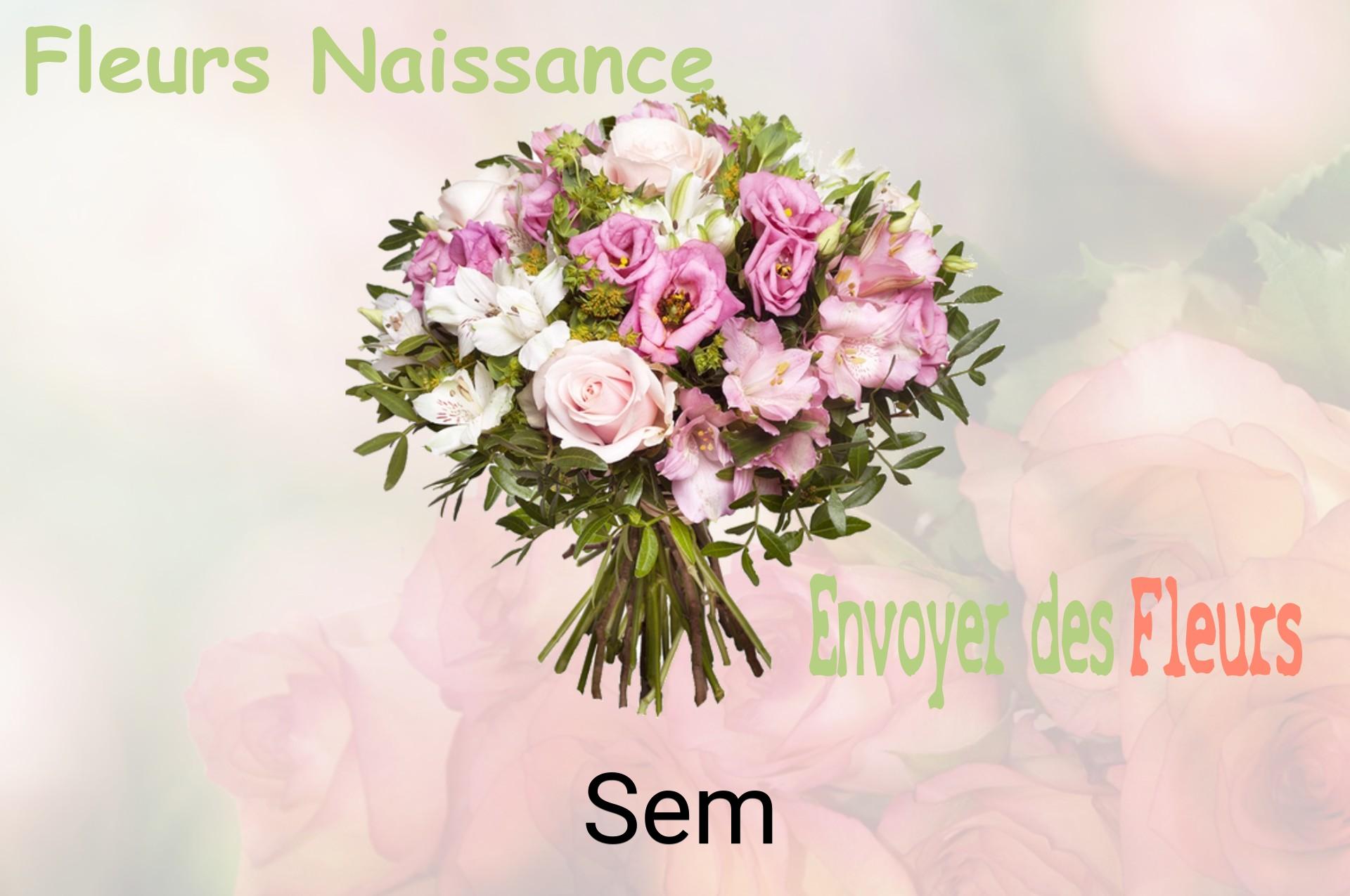 Bouquet de fleurs de naissance livré à Sem