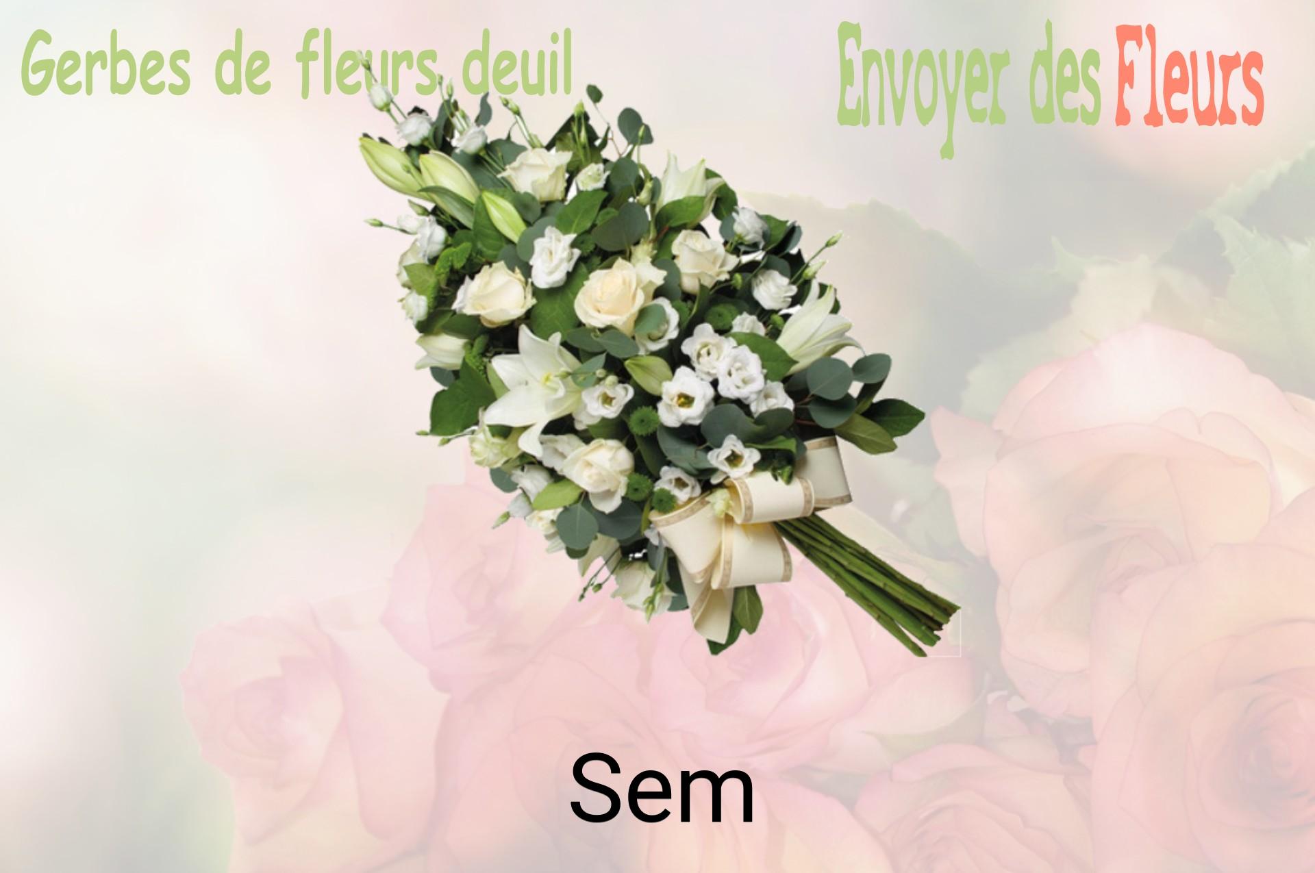 Gerbe de fleurs de deuil livrée à Sem